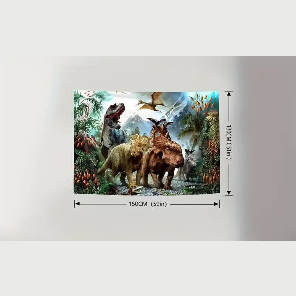 Dinosaurs Scenic Vibrant Fabric Tapestry 59" x 51" NEW! Home & Garden:Home Décor:Tapestries Style Your Walls